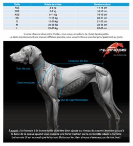 Guide des tailles harnais Open-Back INLANDSIS